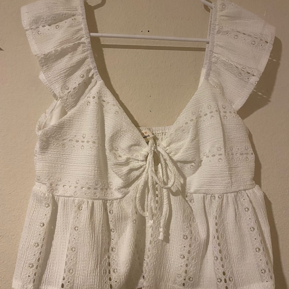 White Eyelet Women's Top